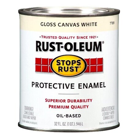 Rust-Oleum Rust-Oleum 7789-502 Quart Canvas White Gloss Enamel 338996